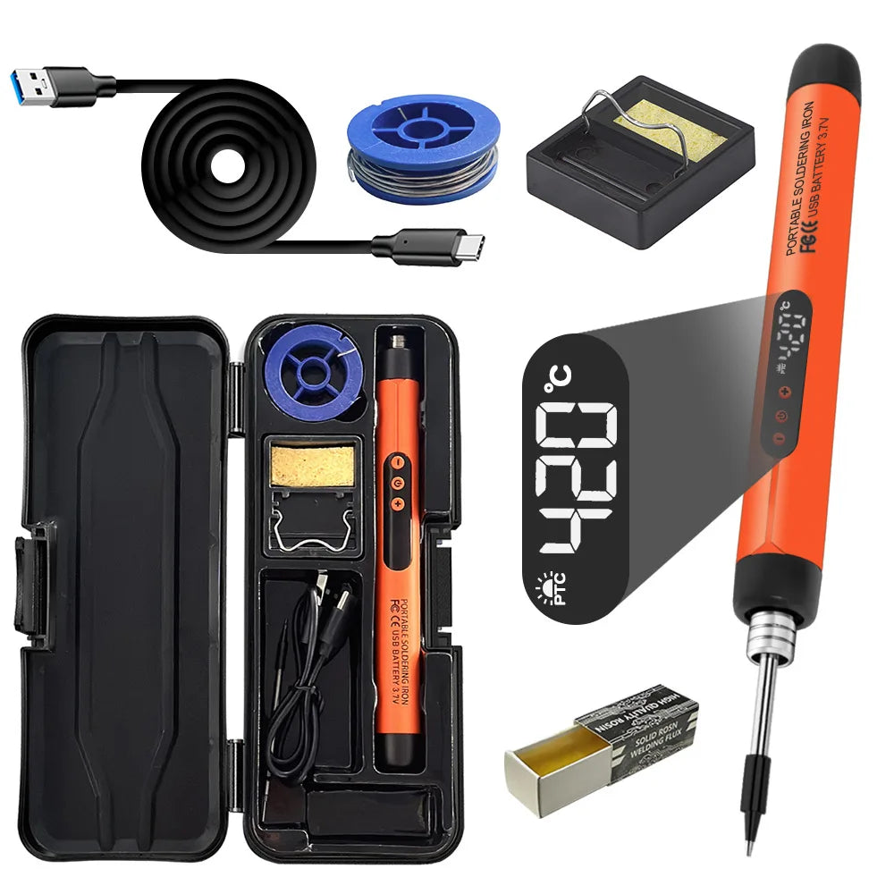 Saldatore USB Portatile Digitale | Display LED | Mini Stazione Saldo Ricaricabile per DIY