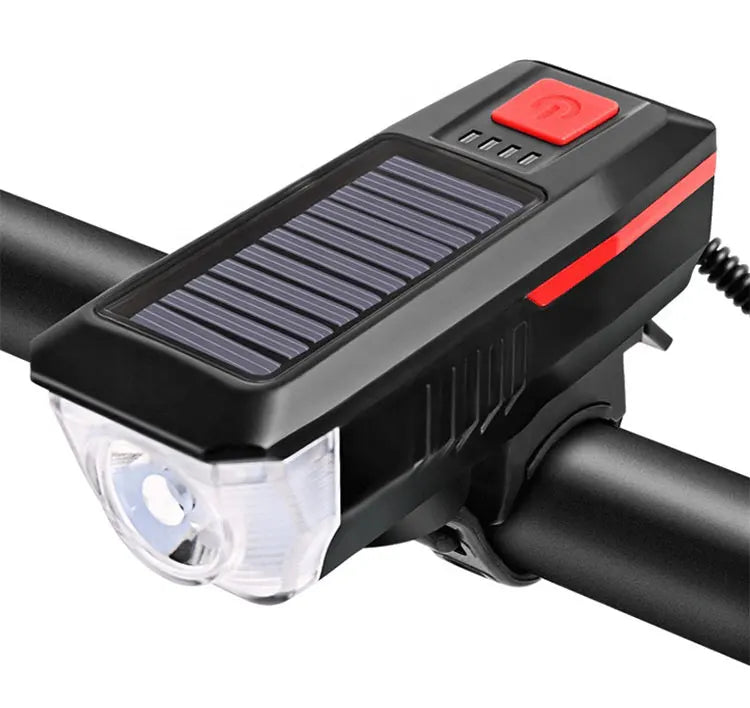 Luce Bici USB Ricaricabile - Frontale MTB/Strada, Torcia Clacson, Display Batteria