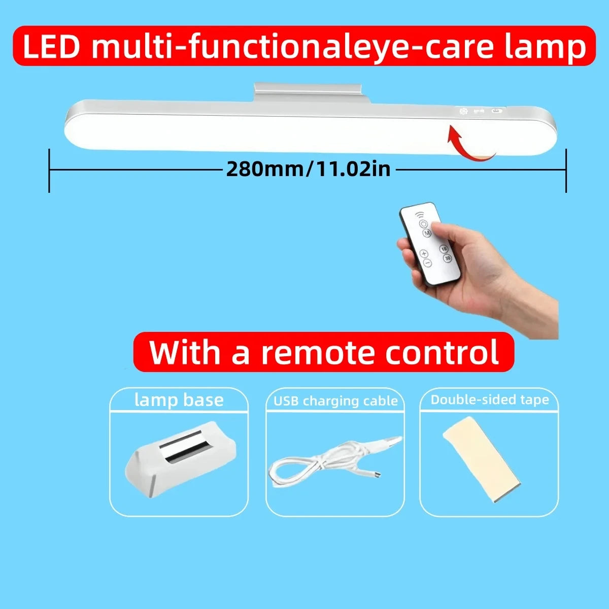Lampada LED Magnetica Ricaricabile | 3 Luci Dimmerabili, Sospensione, per Scrivania, Armadio, Letto