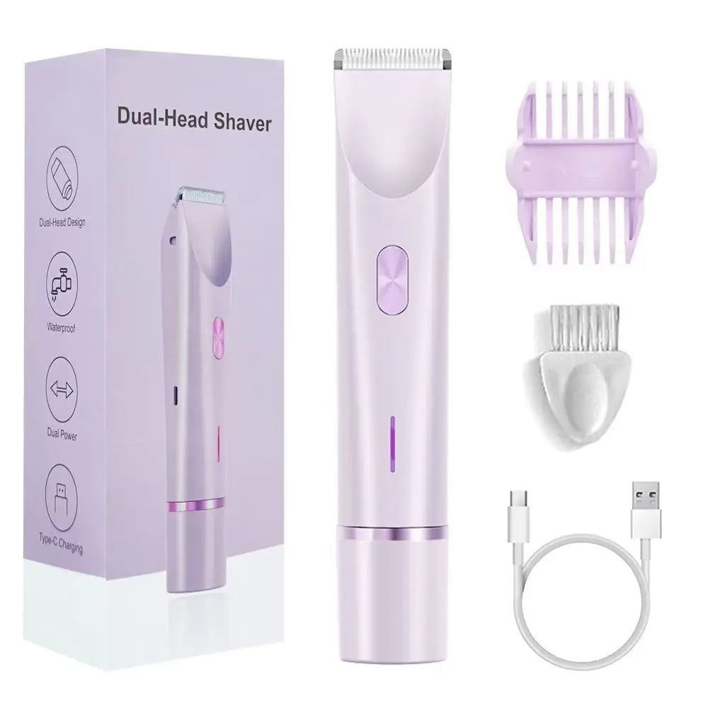 Depilatore Elettrico Femminile Ricaricabile | Doppia Testa Rotante, Design Galleggiante, Batteria 400mAh, Ricarica USB-C | per Viso, Bikini, Ascelle, Gambe
