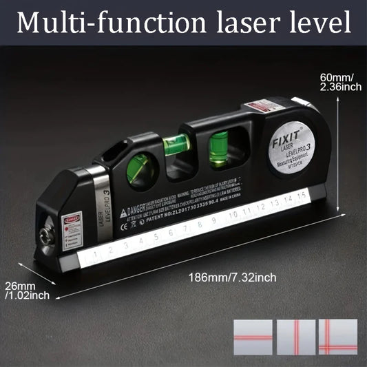 Livello Laser a Linee Crociate | Kit Multiuso con Nastro Metrico 8 Piedi | per Allineamento e Misurazione
