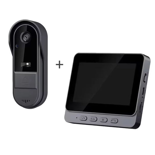 Video Citofono Wireless con Campanello | Schermo IPS 4.3", Visione Notturna IR, Impermeabile | Campanello Visivo per Casa, Ufficio, Appartamento