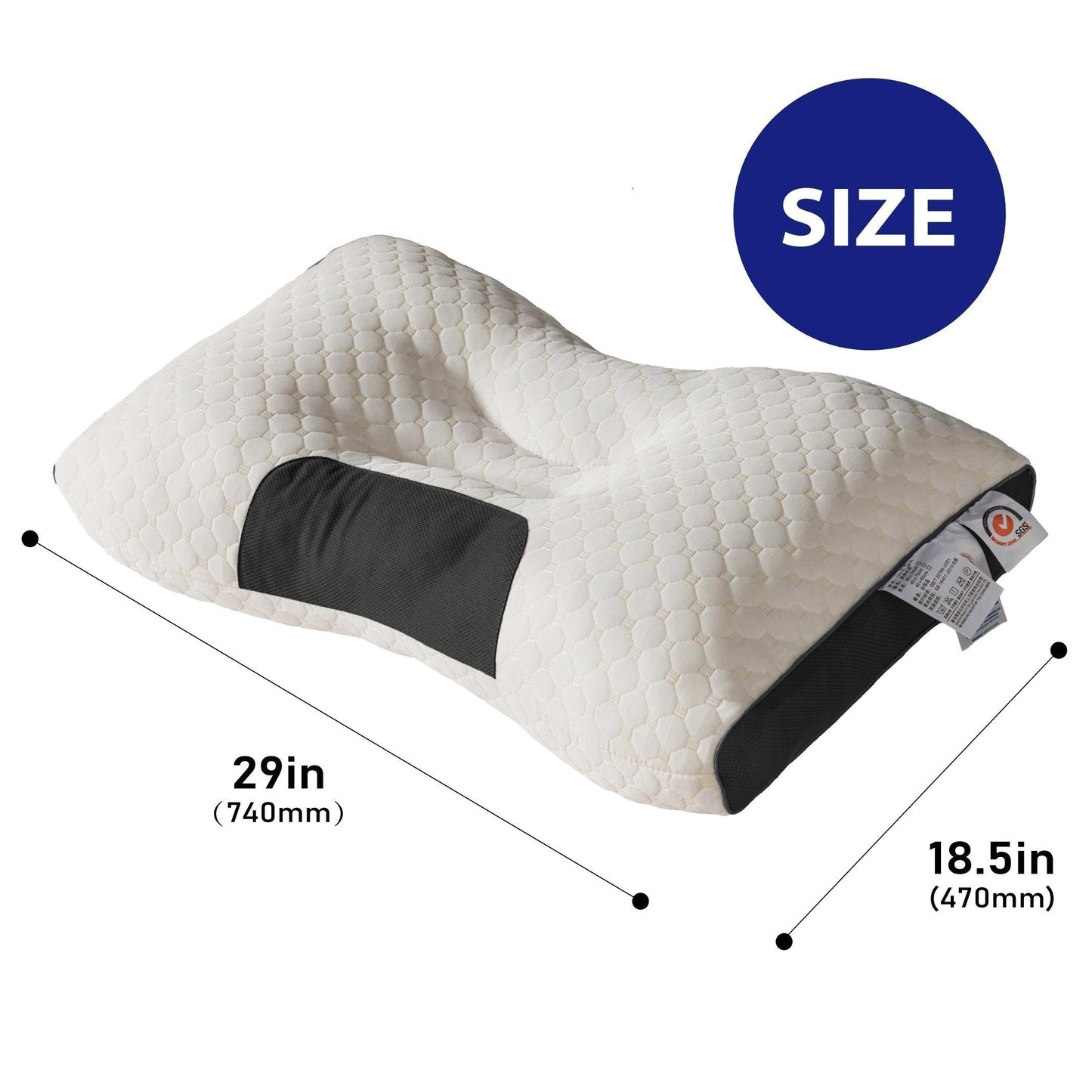Cuscino Cervicale Ergonomico - Supporto Regolabile Dorso/Lato - Poliestere Ipoallergenico Lavabile