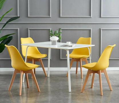 Set 4 Sedie Mod. Eva - Design Ergonomico, 7 Colorazioni, Per Interni/Esterni