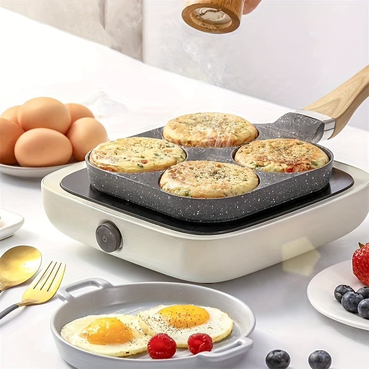 Padella 4 Fori Pietra Maifan - Antiaderente, Induzione, Per Uova/Pancake