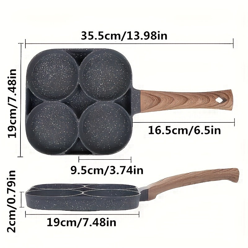 Padella 4 Fori Pietra Maifan - Antiaderente, Induzione, Per Uova/Pancake