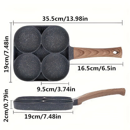 Padella 4 Fori Pietra Maifan - Antiaderente, Induzione, Per Uova/Pancake