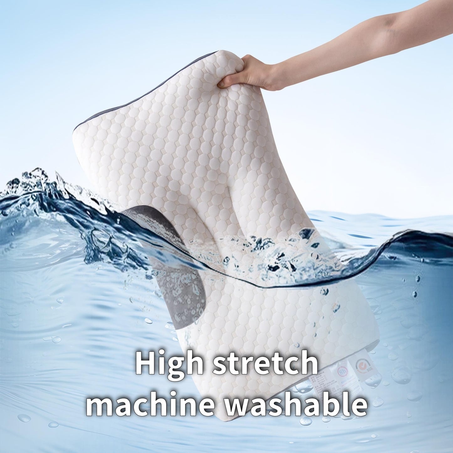 Cuscino Cervicale Ergonomico - Supporto Regolabile Dorso/Lato - Poliestere Ipoallergenico Lavabile