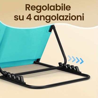 Sdraio Pieghevole Ultra Leggera, Schienale Ajustable, Ideale Mare/Giardino