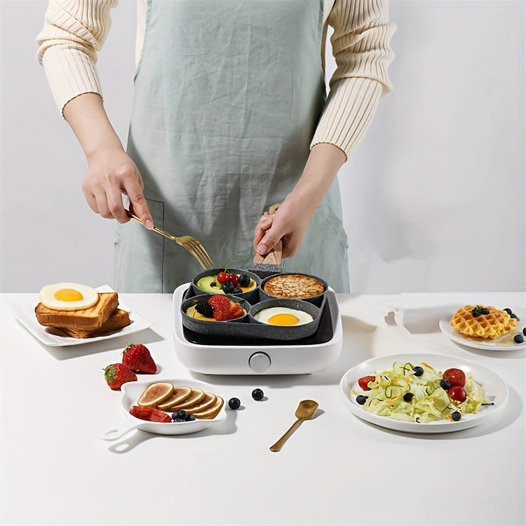 Padella 4 Fori Pietra Maifan - Antiaderente, Induzione, Per Uova/Pancake