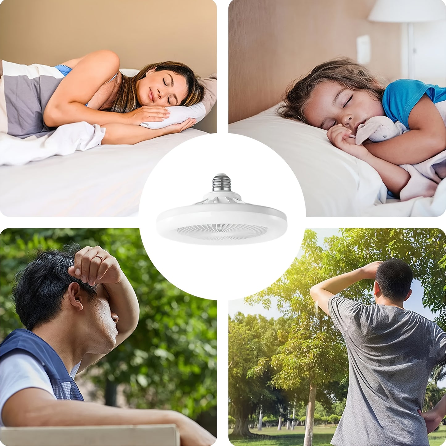 Ventilatore Soffitto LED 10" - 3 Velocità + Luce RGB 3000K-6500K, Telecomando