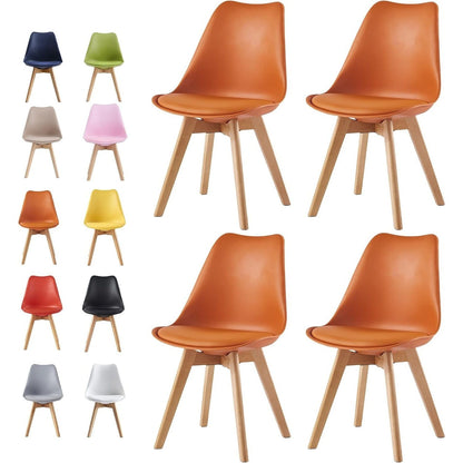 Set 4 Sedie Mod. Eva - Design Ergonomico, 7 Colorazioni, Per Interni/Esterni