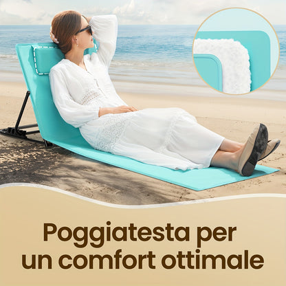 Sdraio Pieghevole Ultra Leggera, Schienale Ajustable, Ideale Mare/Giardino