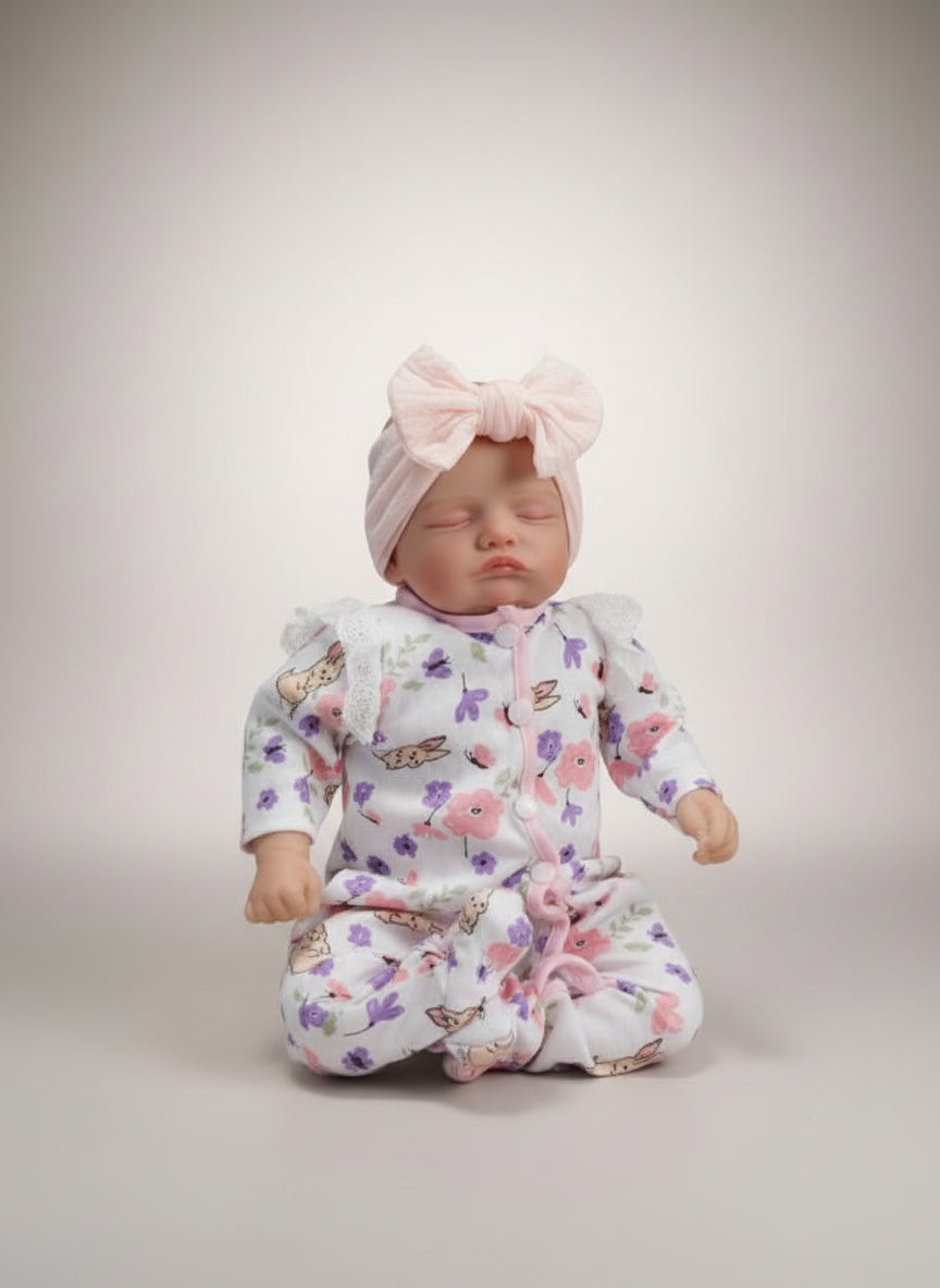 Bambola Reborn Rosalie 45cm Vestito Floreale Addormentata- Perfetta per Collezionisti e Regali Speciali