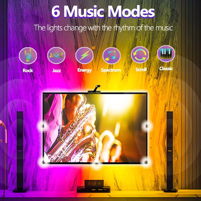 Luce Ambiente Sincronizzazione TV/Schermo, APP Control, Effetti Musicali