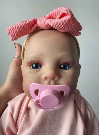 Bambola Reborn 18' Pollici Pelle 3D Con Fiocco Corpo Ulta Morbido Regalo Perfetto