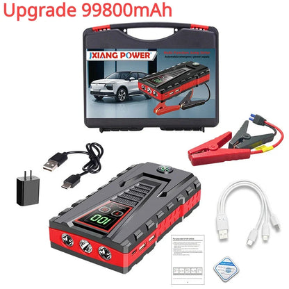 🚗💥 Power Bank Avviamento Auto 99800mAh | Picco 5000A per Diesel/Benzina | 12V Portatile + Carica USB | Luci SOS | Impermeabile