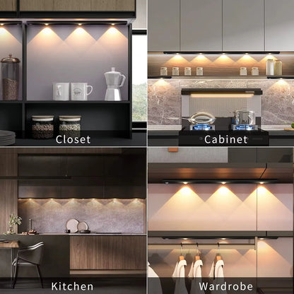 Luci LED Ultra Sottili Sotto Armadio | Sensore Movimento , 3 Colori Dimmerabili | per Cucina, Camera, Guardaroba