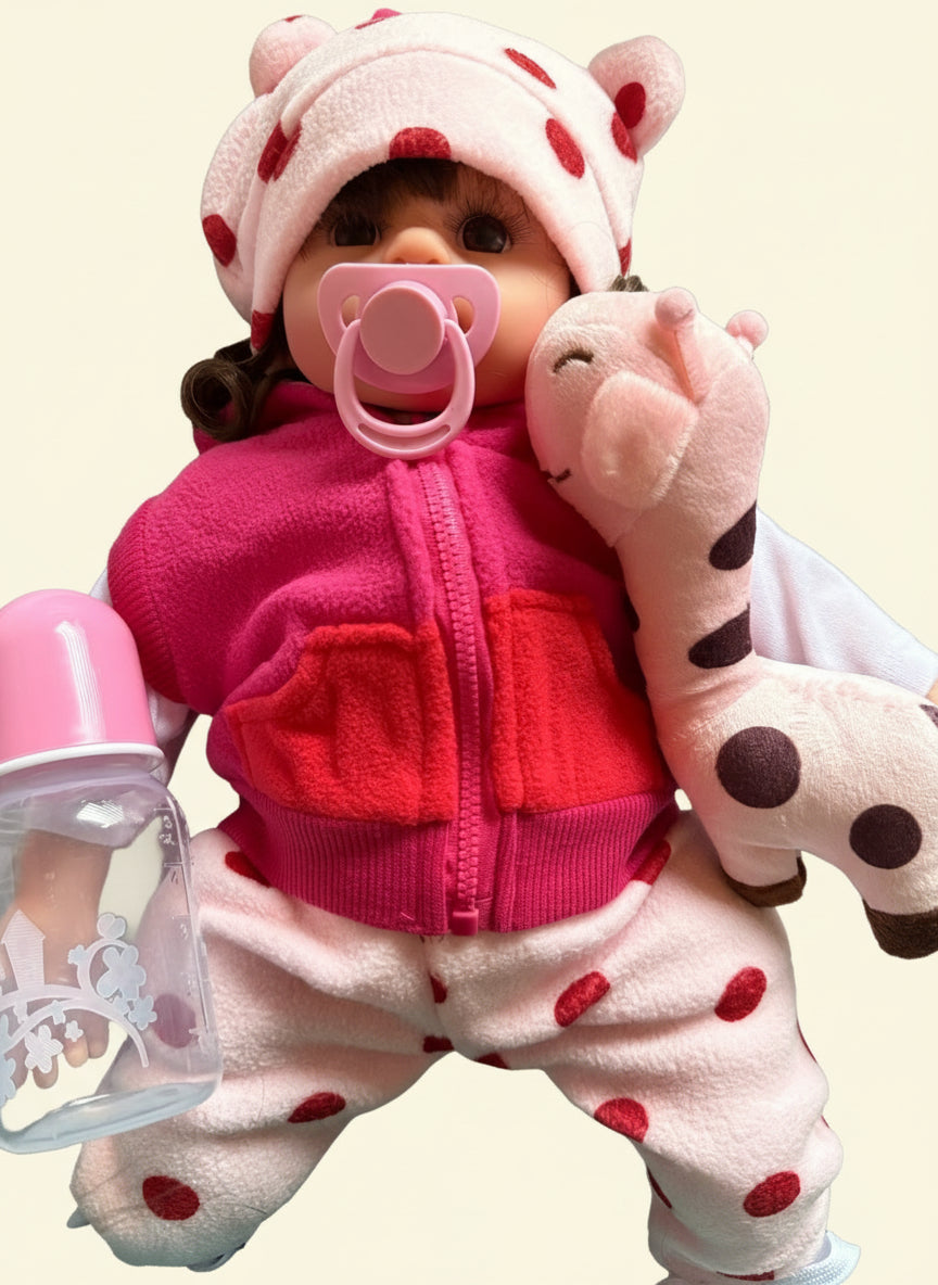 Bambola Reborn Corpo Morbidissimo Con Peluche Giraffa
