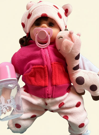 Bambola Reborn Corpo Morbidissimo Con Peluche Giraffa