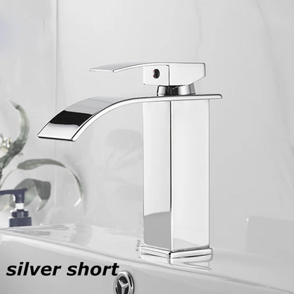 Lavabo a Cascata Nero Elegante – Rubinetto Alto/Basso con Miscelatore