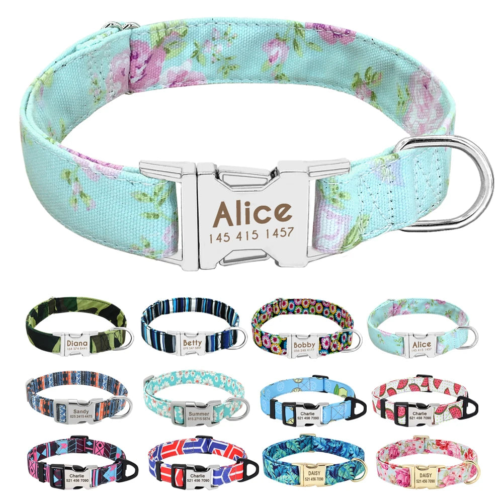 COLLARE CANI PERSONALIZZATO! 🐶 Nylon Resistente + ID GRATIS - Taglia S/M/L