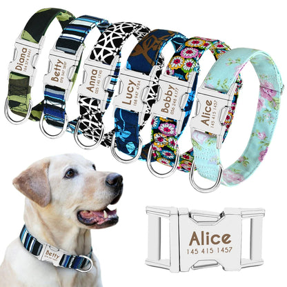 COLLARE CANI PERSONALIZZATO! 🐶 Nylon Resistente + ID GRATIS - Taglia S/M/L