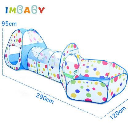 Tenda Giochi 3in1 BIMBI con Tunnel e PallaPallera, Piegevole, Interno/Esterno