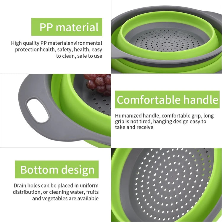 2 Colini Pieghevoli in Silicone - Scolapiatti & Frutta - Cucina Pratica