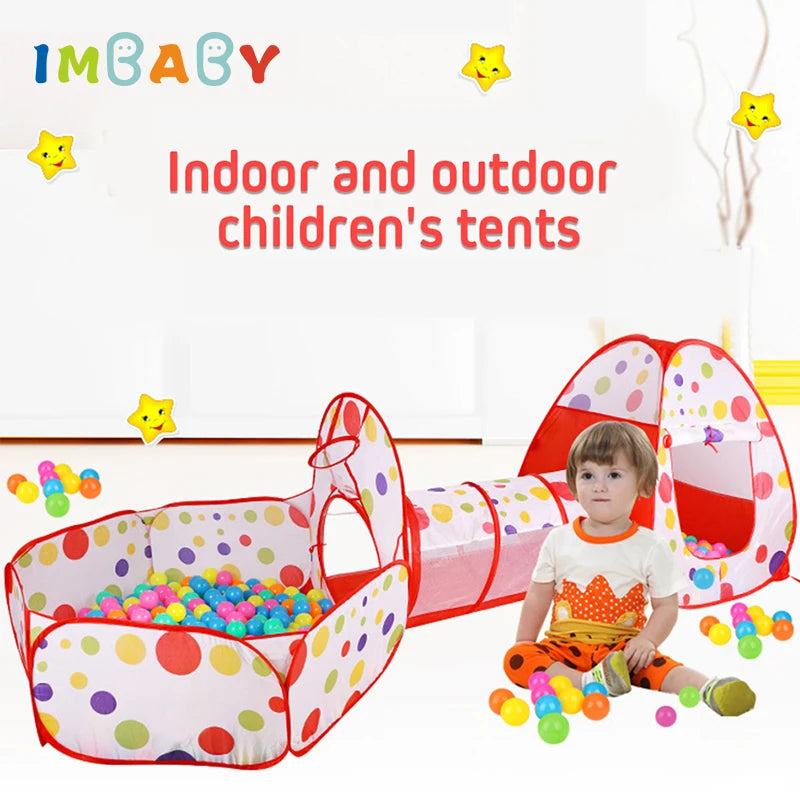 Tenda Giochi 3in1 BIMBI con Tunnel e PallaPallera, Piegevole, Interno/Esterno