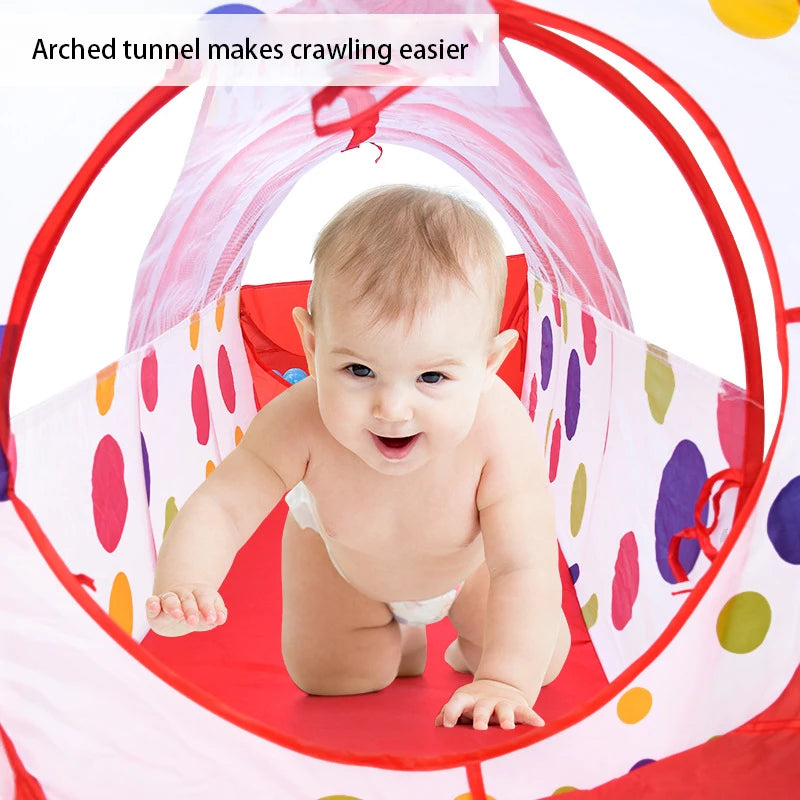 Tenda Giochi 3in1 BIMBI con Tunnel e PallaPallera, Piegevole, Interno/Esterno