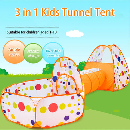 Tenda Giochi 3in1 BIMBI con Tunnel e PallaPallera, Piegevole, Interno/Esterno