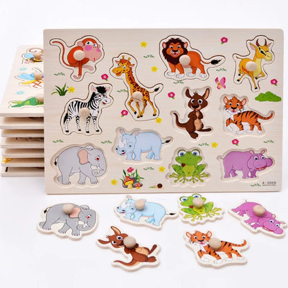 🧩 Puzzle Montessori in Legno per Bambini 1-3 Anni – Gioco Educativo per Imparare Divertendosi