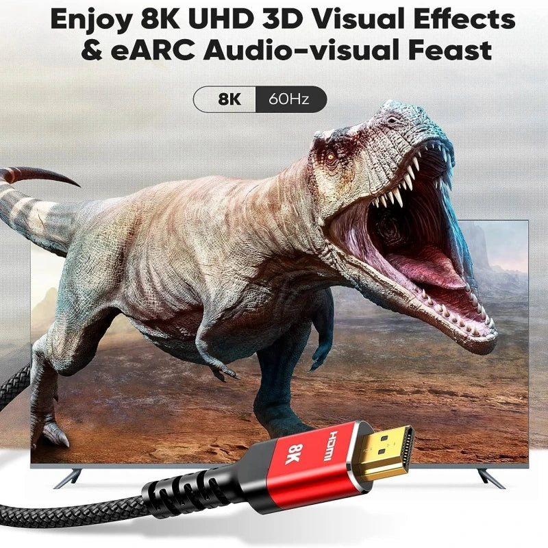 Cavo HDMI 2.1 8K 48Gbps - 4K120Hz, eARC, HDR10 per PS5/Roku/TV