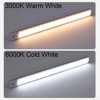 Luce Armadio a Sensore di Movimento Ricaricabile | LED Adesiva Autonoma 10-50cm | per Interni Cucina Guardaroba