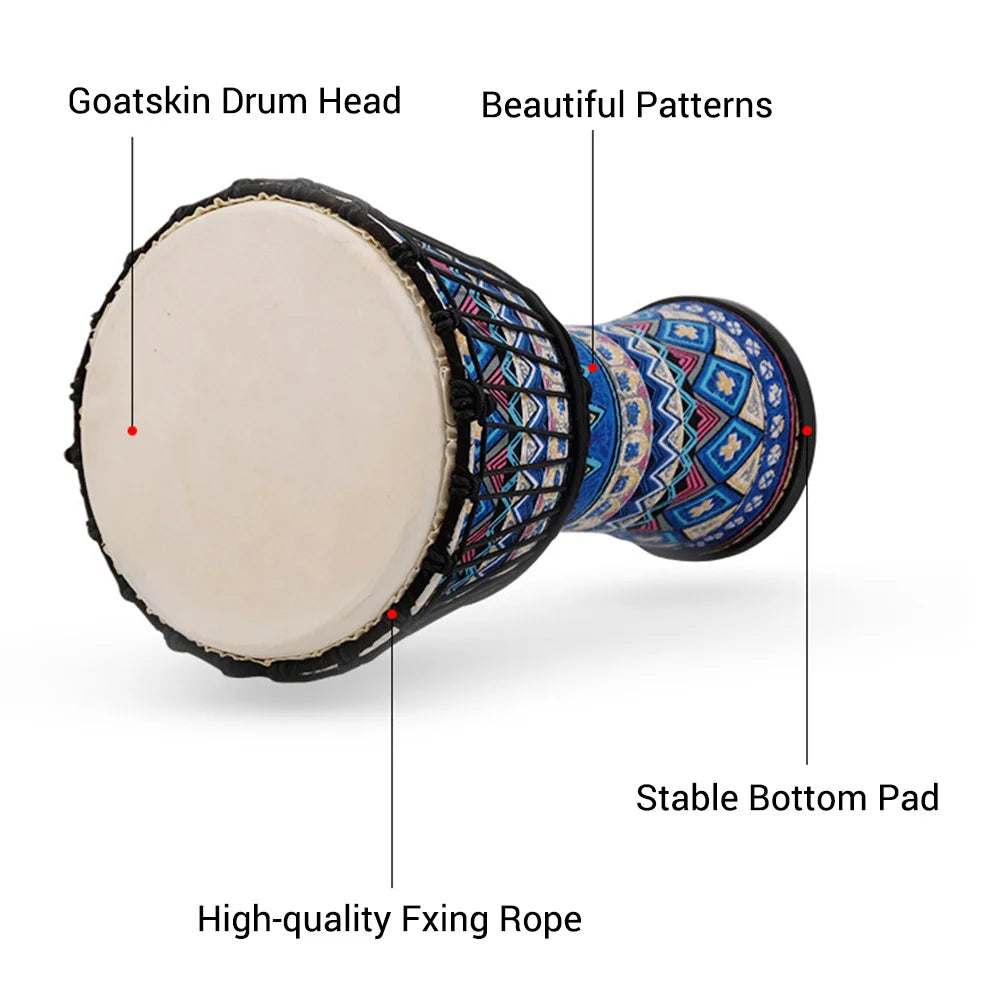 Djembe Africano 8'' Portatile - Tamburo a Mano con Motivi Colorati 🎵