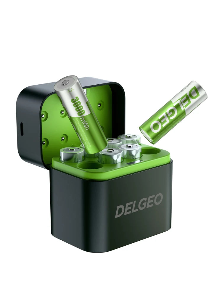 8 Batterie AA Litio Ricaricabili Tipe-C🔋 | 1.5V, 3600MWh | Case Carica Integrata