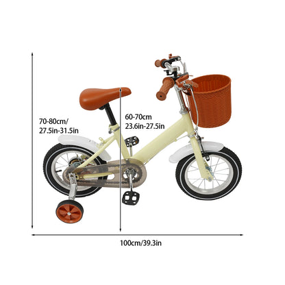 Bicicletta Bambini 12" con Rotelle 🚲 | Regolabile, Doppi Freni, Cestino