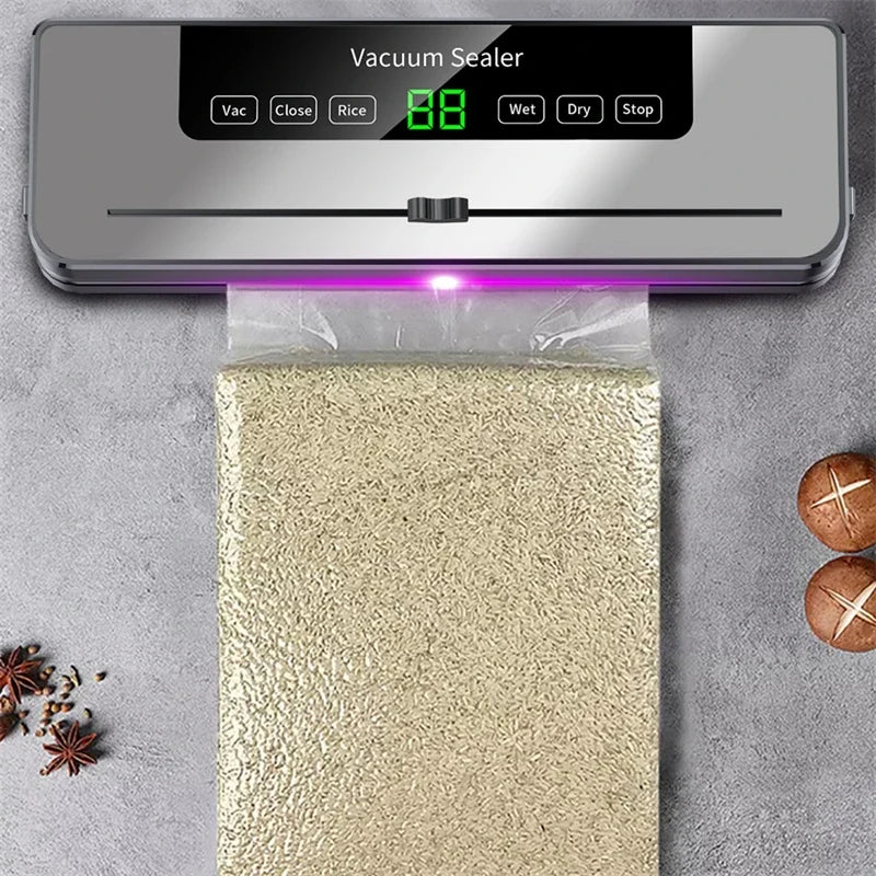 🚀 Sigillatrice Sottovuoto 220V - 5 Modalità | Automatica, per Alimenti Secchi/Bagnati + 10 Sacchetti