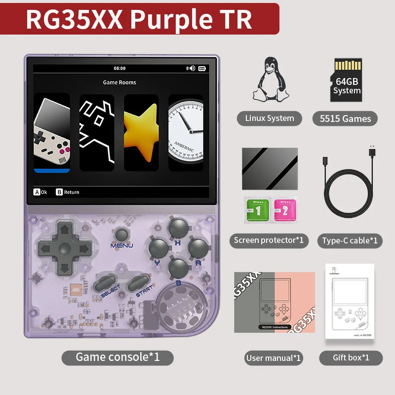 🔥ANBERNIC RG35XX PLUS: 5000+ Giochi Retro Portatile! IPS 3.5" + TV Out HD🎮