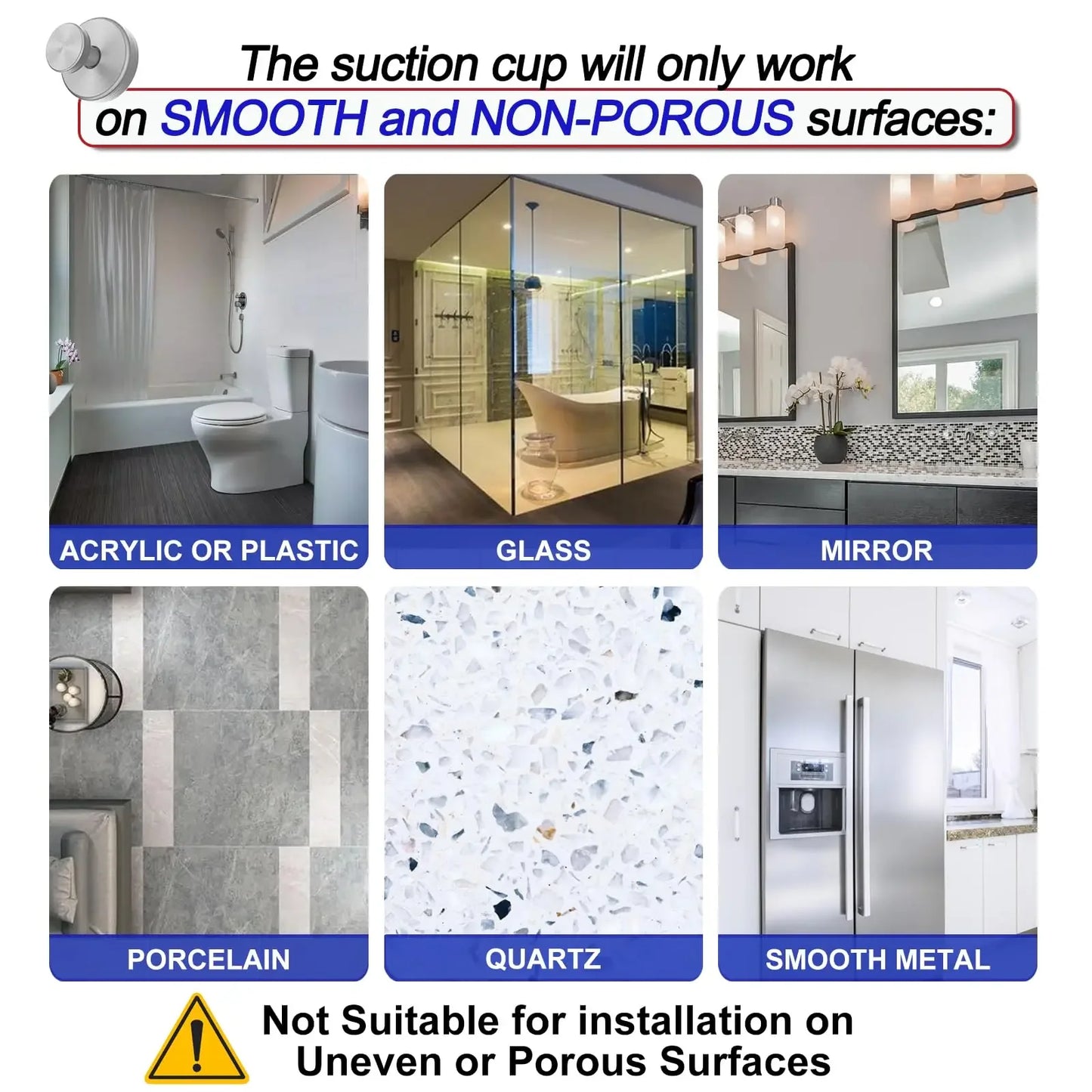 Ganci a Ventosa Sottovuoto senza Fori | Adesivi per Bagno, Cucina, Vetro | Porta Asciugamani e Borse