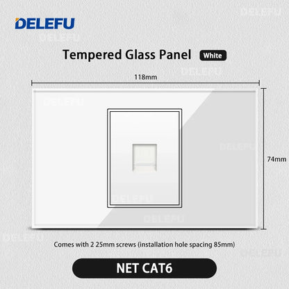 ⚡ Presa Muro Smart DELEFU - Vetro Temperato Bianco, USB Type-C, Ricarica Rapida 20W, Compatibile con Schuko Italia