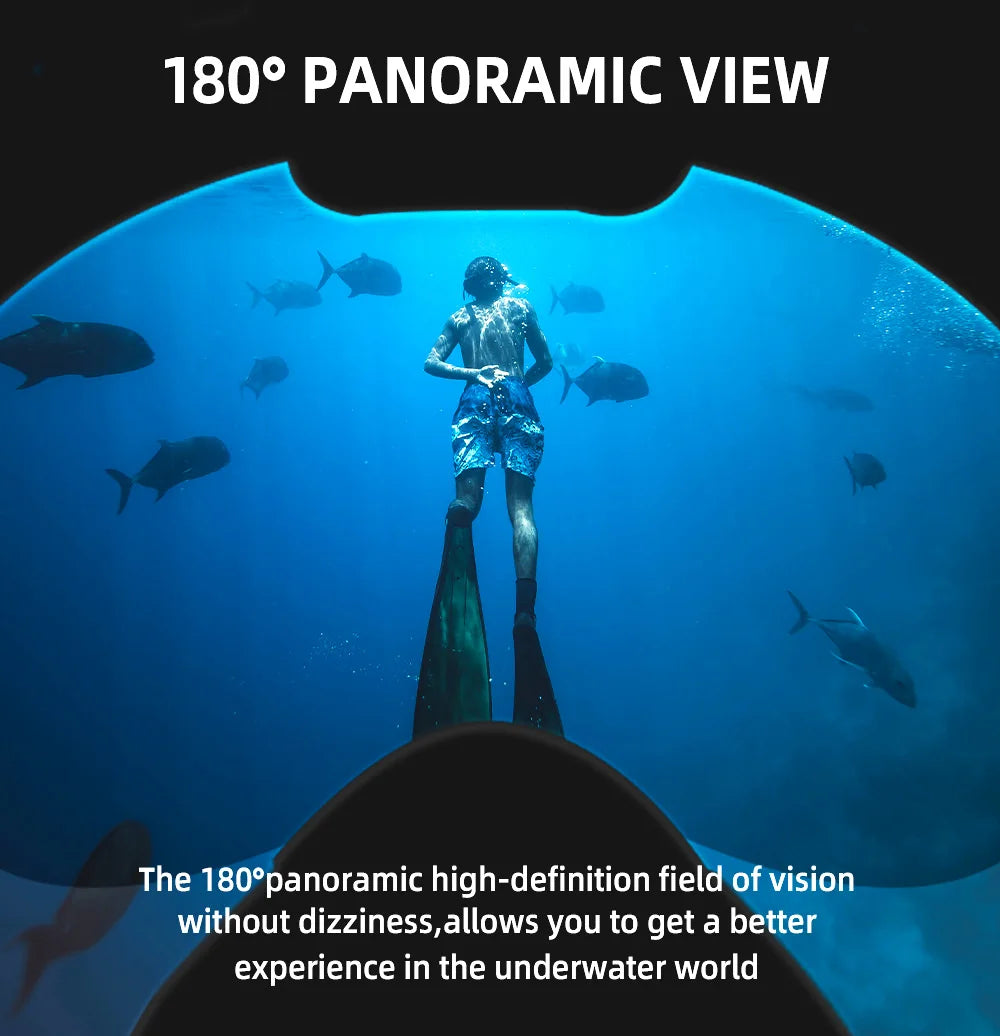 Maschera Snorkeling Panoramica 180° - Antiappannamento, Dry Top, 2 Snorkel