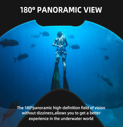 Maschera Snorkeling Panoramica 180° - Antiappannamento, Dry Top, 2 Snorkel