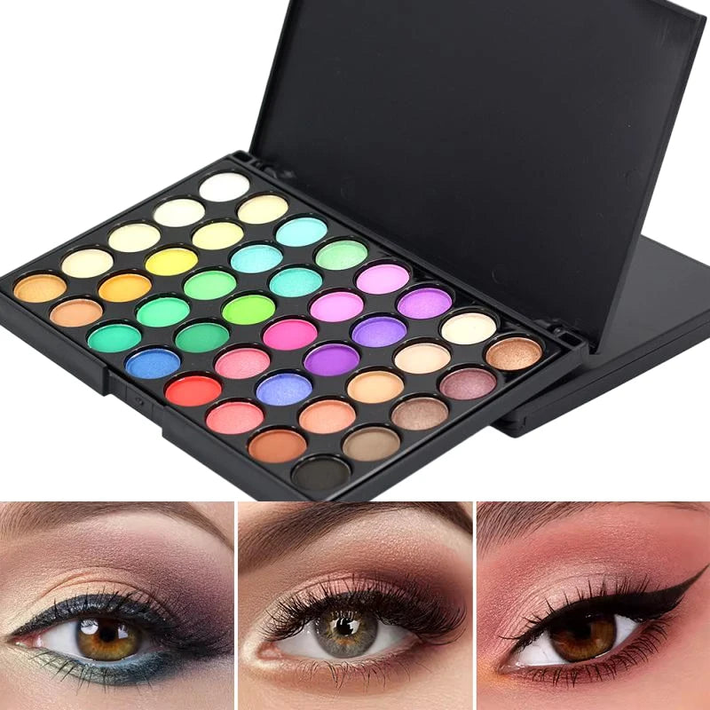 Palette Ombretti 40 Colori - Opachi & Lucidi, Terre Naturali - Trucco  a Lunga Durata, Antisbavature