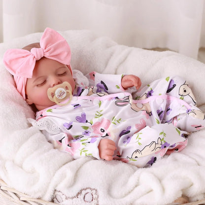 Bambola Reborn Rosalie 45cm Vestito Floreale Addormentata- Perfetta per Collezionisti e Regali Speciali