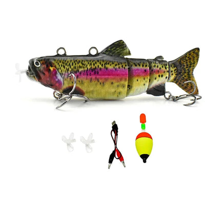 Esca Viva Automatica 4 Segmenti | Pesce Robot Swimbait Elettrico USB Ricaricabile