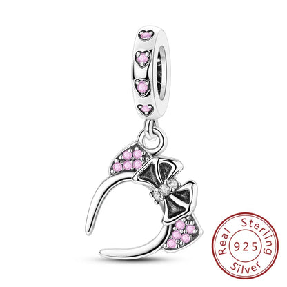 Ciondoli Argento 925 - Fiocco, Bottiglietta Profumo Rosa, Charm Femminili per Bracciali Fai-Da-TeDolci e raffinati, perfetti per creare gioielli unici. Regalo ideale per donne e ragazze!