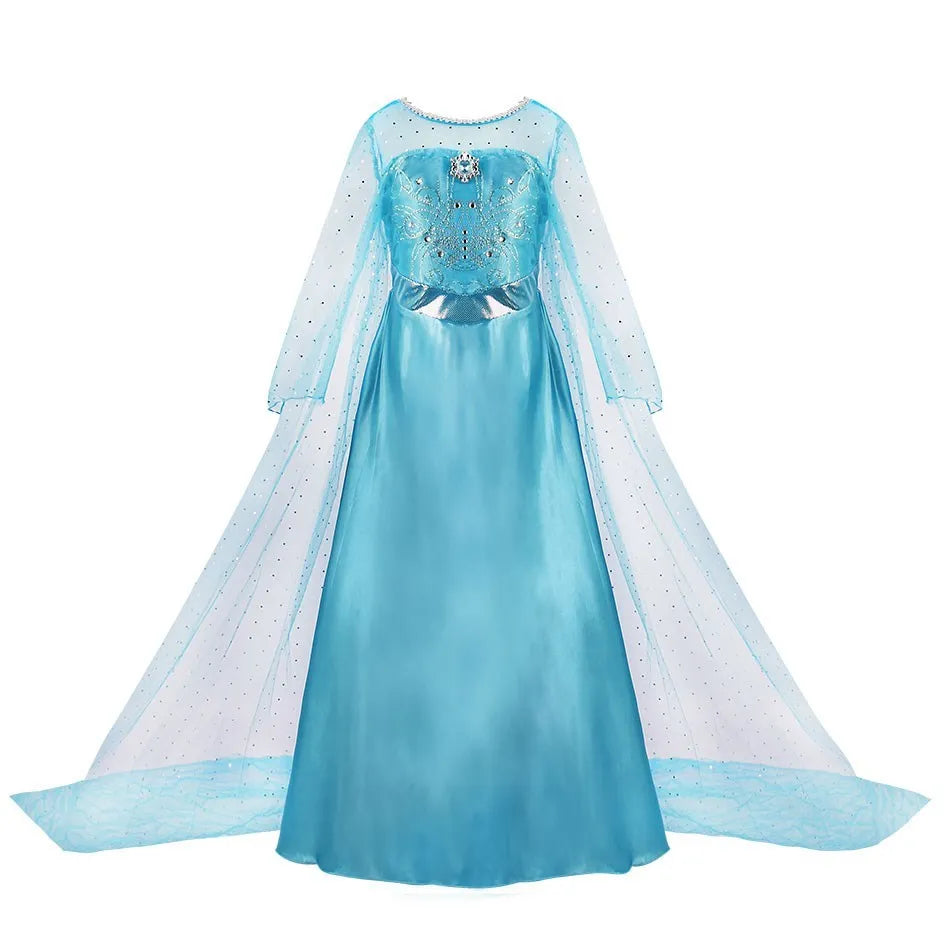 Abito Principessa per Bambine - Costume Elsa, Anna, Jasmine, Rapunzel per Feste e Carnevale