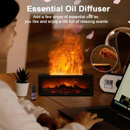 Diffusore Aroma con Fiamma Effetto Realistico! Controllo Remoto,Luci LED e Umidificatore - Crea la Tua Atmosfera Magica!